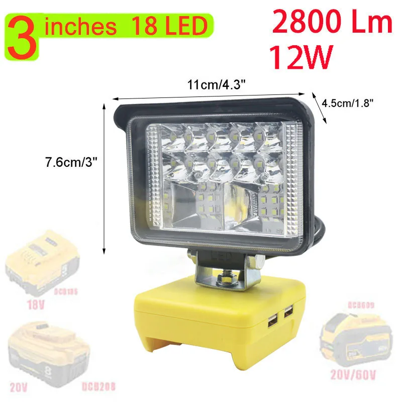 Автомобильные фонари фонарик Электрический фонарь для Dewalt DCB206 DCB609 18 в 20 60