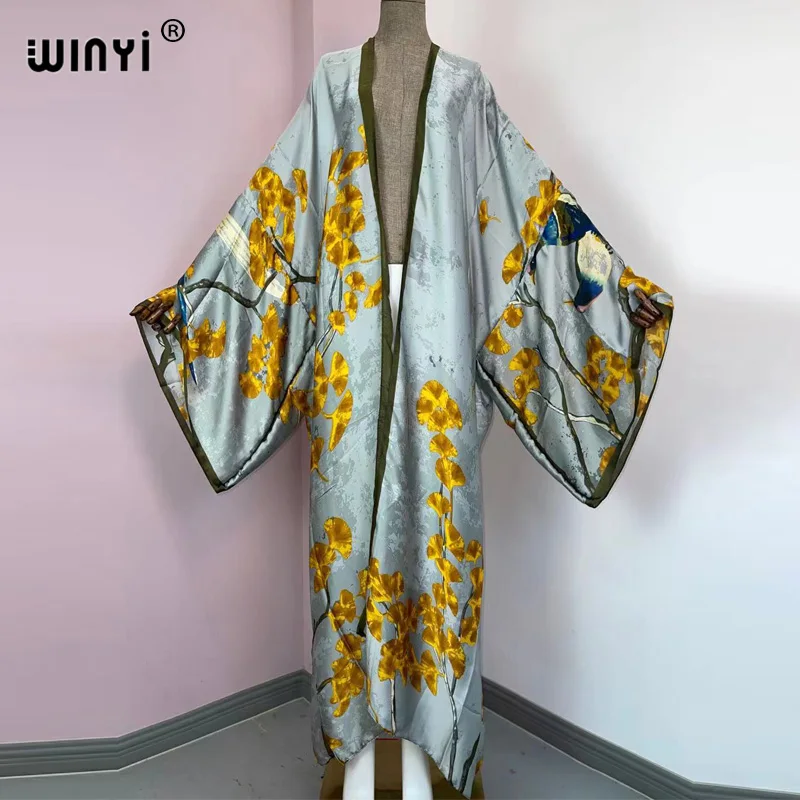 Europe WINYI new tunic bikini sweet lady pink boho Cardigan stitch Cocktail sexcy Boho Maxi Holiday Batwing Sleeve KIMONO mujer