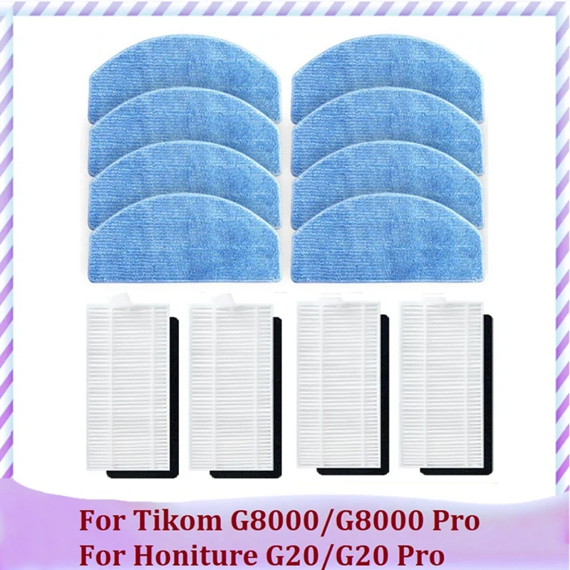 

12 шт., сменные Hepa-фильтры для пылесоса Tikom G8000/G8000 Pro/honfurniture G20/G20 Pro