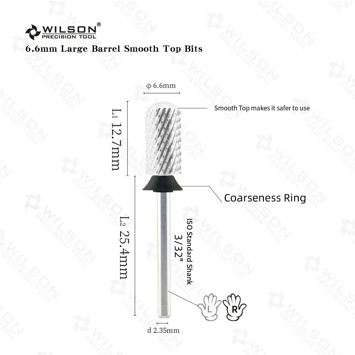 Большие гладкие сверла для ногтей WILSON инструмент удаления геля из карбида