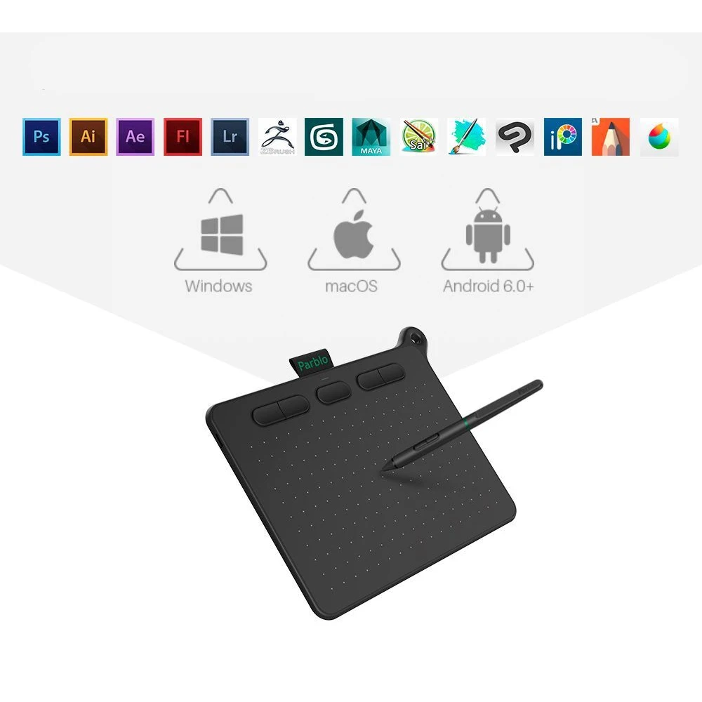 Графический планшет Parblo Ninos S Dark NIght Black |