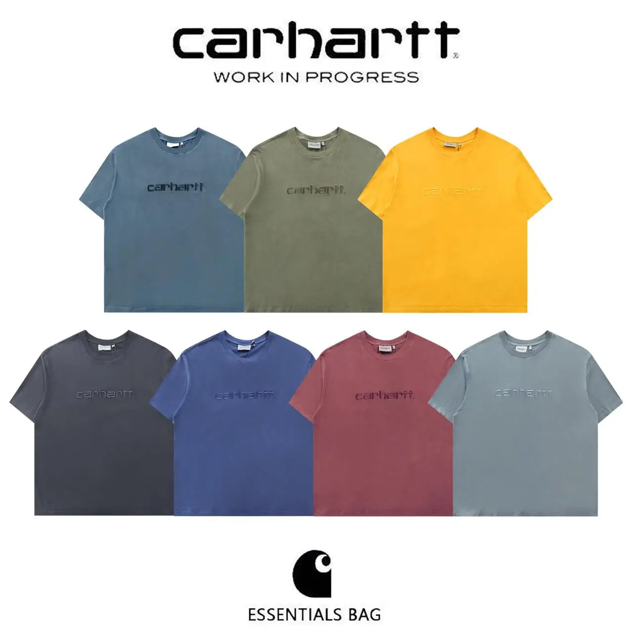 

Carhartt WIP Retro Washed 100% Cotton T-Shirt Heavy Industry Washed Short Sleeve Summer Teen Simple Casual Couple T-Shirt