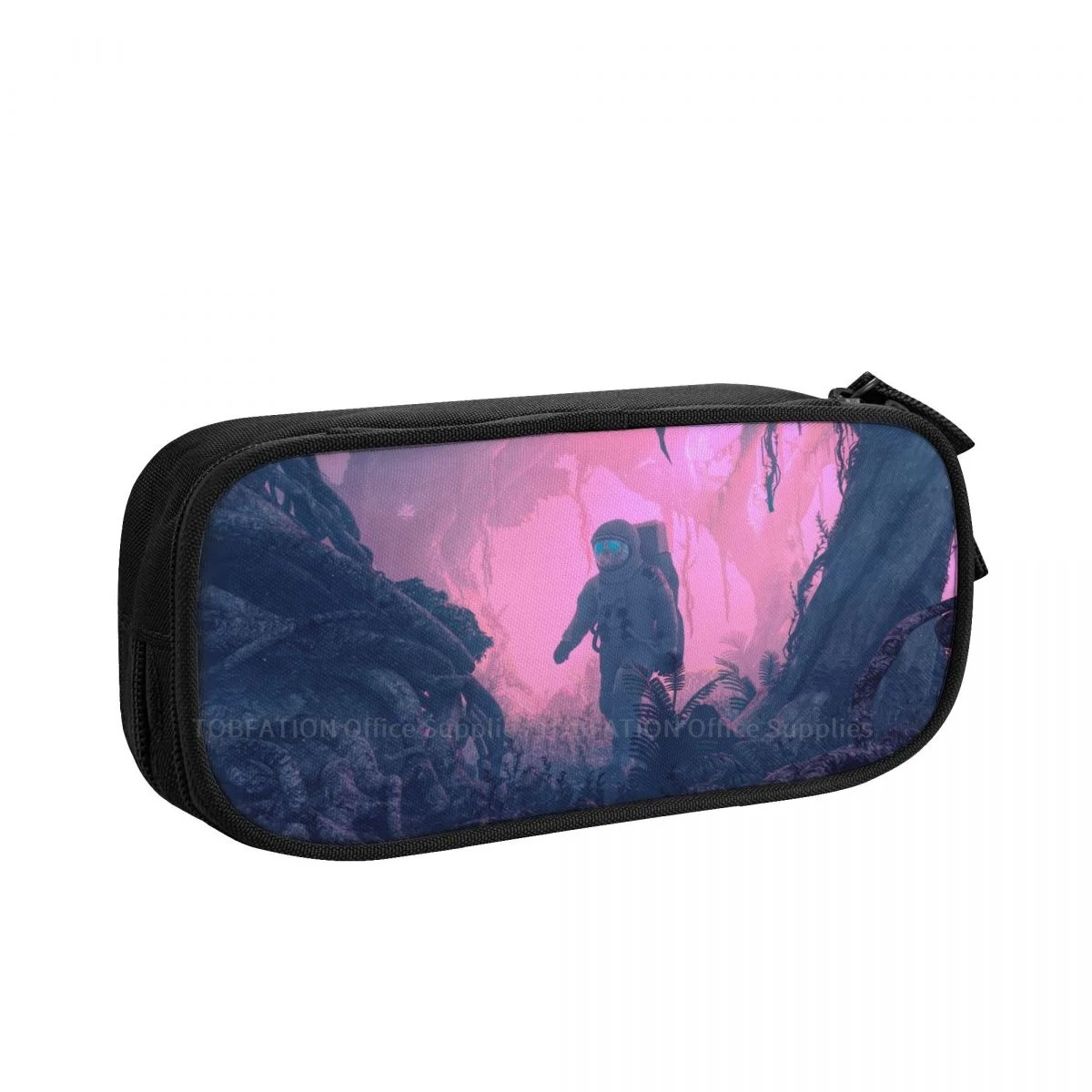 

Purple Deep Forest Pencase Astronaut And Space Pencil Bag Teenage Student Stationary Bags Large Capacity Double Zipper