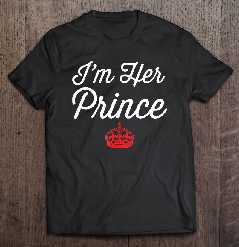 

Футболка Im Her Prince мужская с принтом, хлопковая тенниска с короткими рукавами, майка оверсайз с собственным дизайном