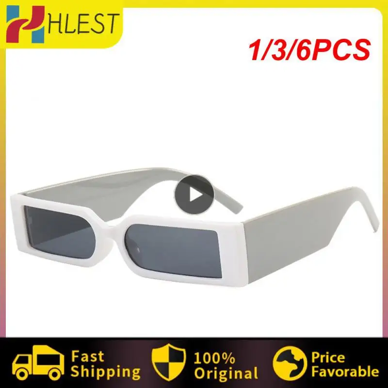 

1/3/6PCS NEW Rectangle Frame Sunglasses Retro Square Trendy Glasses Ins Style for Men and Women Black Small Frame Sun Glasses