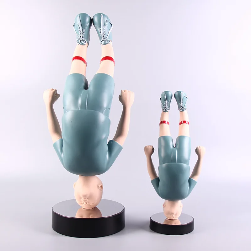 

Современная полимерная подставка для мальчиков, настольное украшение, абстрактная фигурка, скульптура, подарок на день рождения, мультяшное смешное искусственное украшение для дома