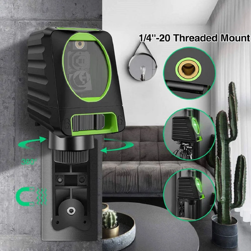 Huepar Box-1G Самовыравнивающийся лазерный уровень 150 футов/45 м для улицы с зеленой