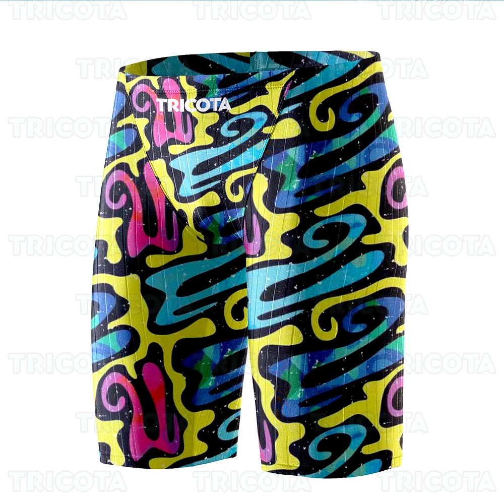Swimming Jammer Shorts Training Endurance Athletic Jammers Swimwear Men Beach Trunks Swimsuit Uv Quick Dry Tight Surfing Shorts