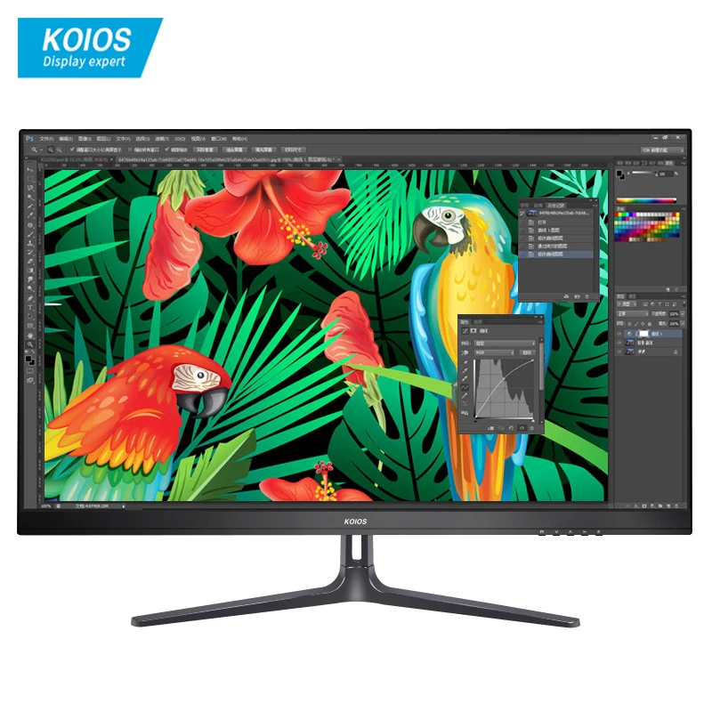 

KOIOS 27 Inch 4K Computer Monitor 60Hz Design Home LCD Display HDR IPS Panel Screen 3840*2160 Stand Desktop PC Monitors Black