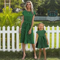 lb 2022 summer matching mother daughter clothes polka dot dress loose long skirt
