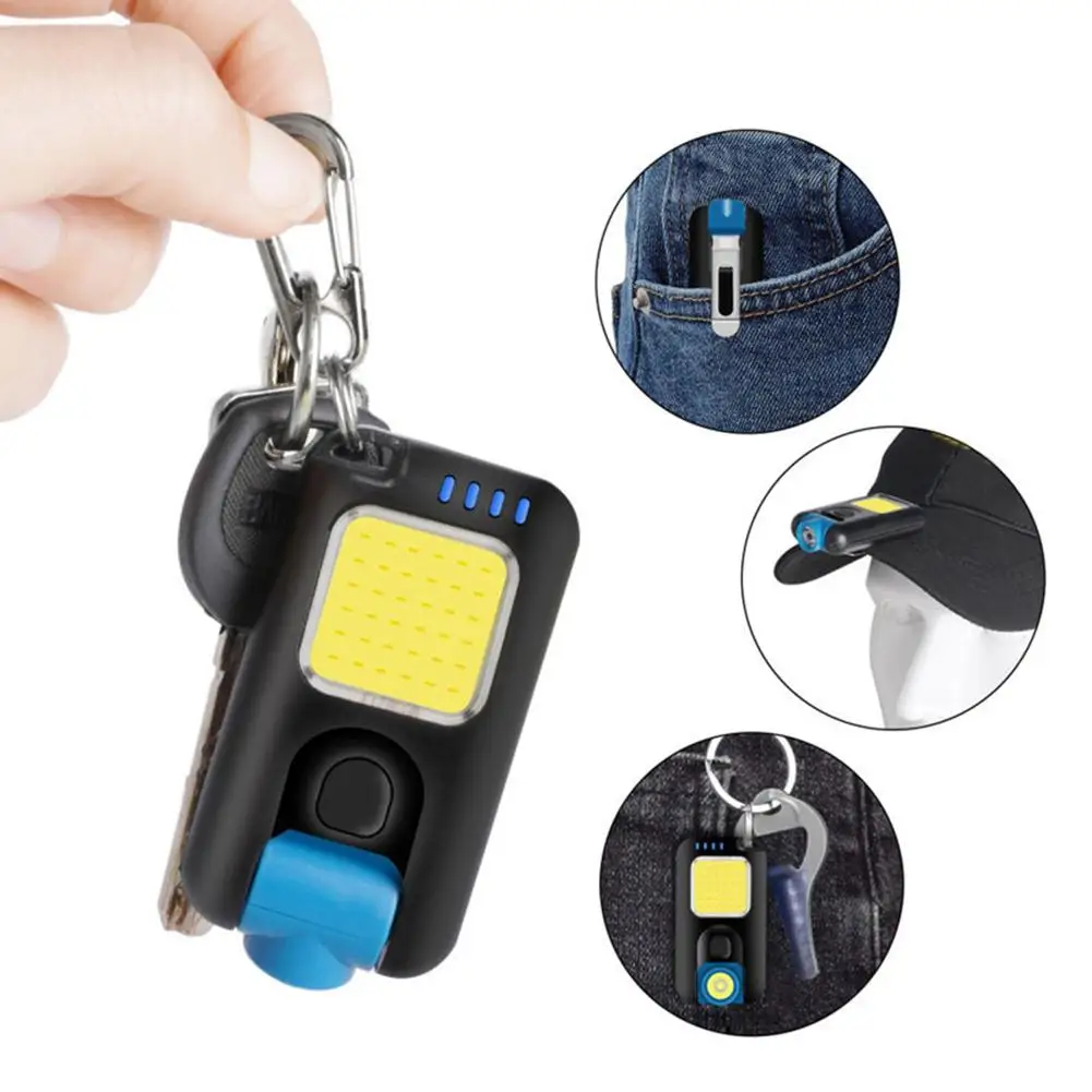 

Led Mini Keychain Light Portable Outdoor Usb Rechargeable Cob Work Lamps Flashlight With Metal Clip hotselling dropshipping