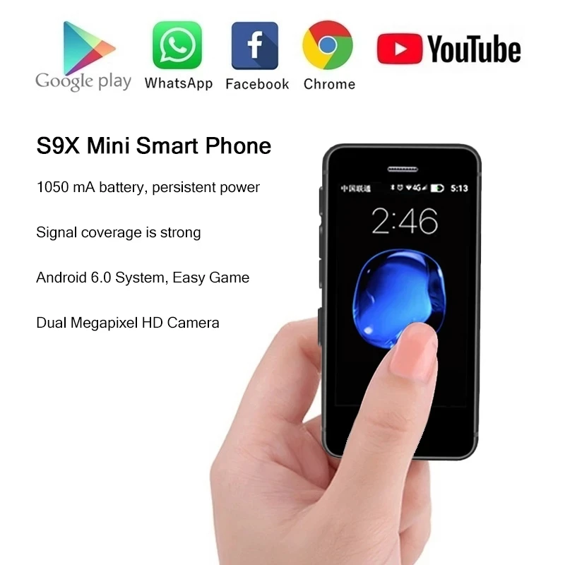 Melrose S9X 3G Mini Smartphone Android 6.0 Quad Core Mobile Phone 2.5 Inch 1G RAM 8GB ROM Cellphones 1050mAh 2MP Camera for Kids