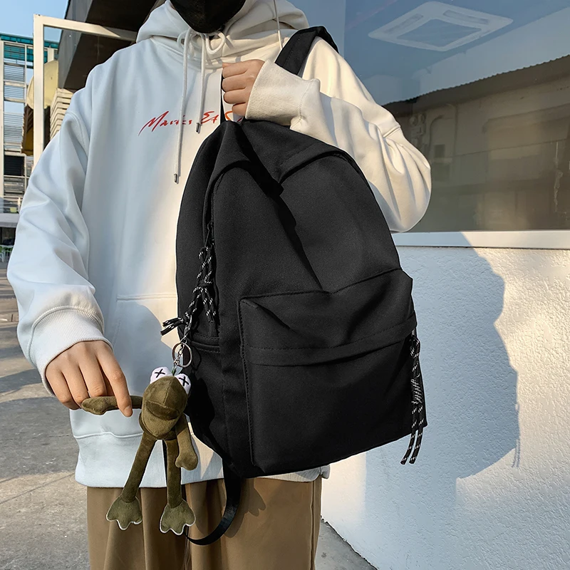 

SEETIC High Capacity Backpack Female Solid Color Nylon SchoolBag Women Waterproof Ladies Travel Bag Anti-Theft Laptop Bag Unisex