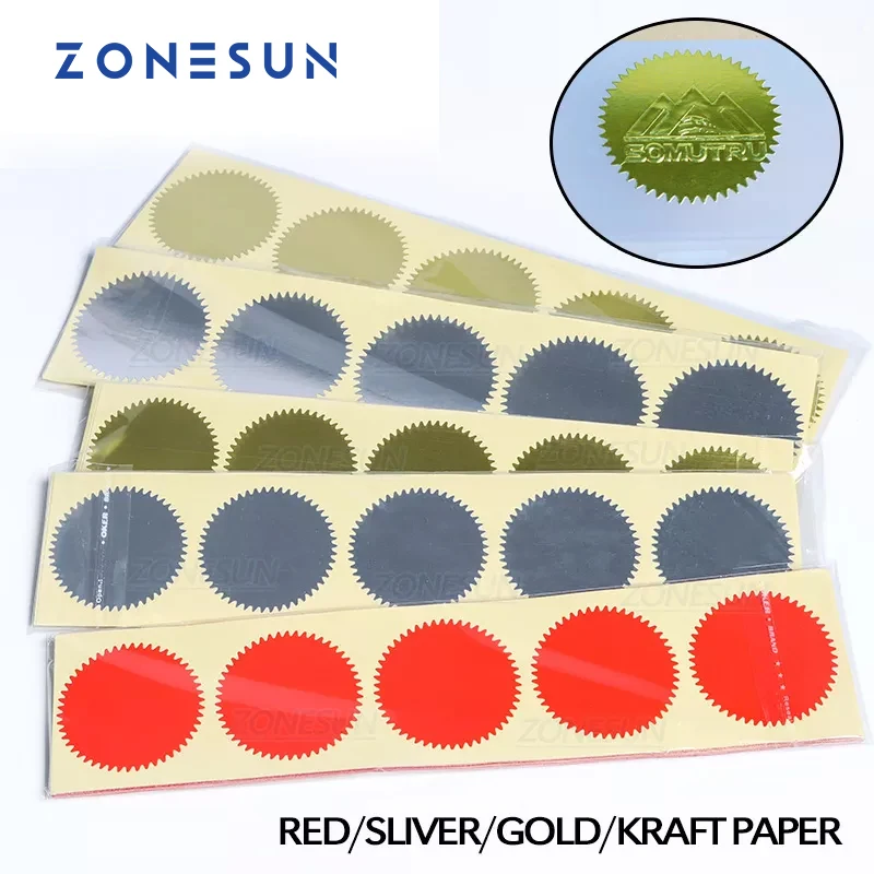 

ZONESUN 100Pcs 45mm Embosser Sticker for Embossing Stamp Customize Embosser seal Diy Embossing Seal for Certification