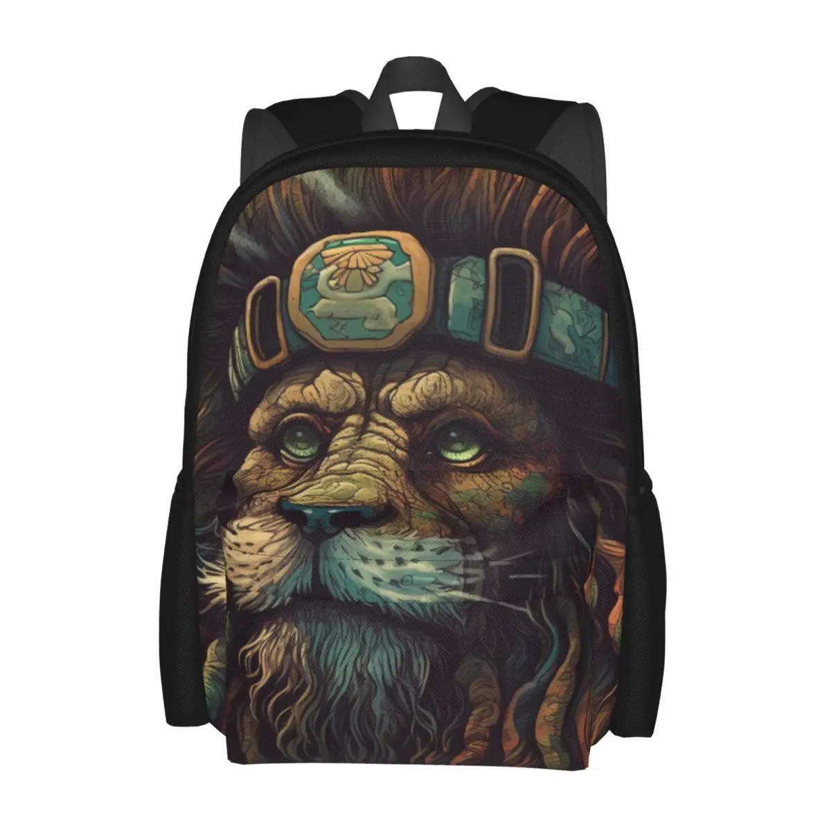 

Lion Backpack Pop Caricatures Illustration Female Polyester Travel Backpacks Soft Kawaii School Bags Rucksack