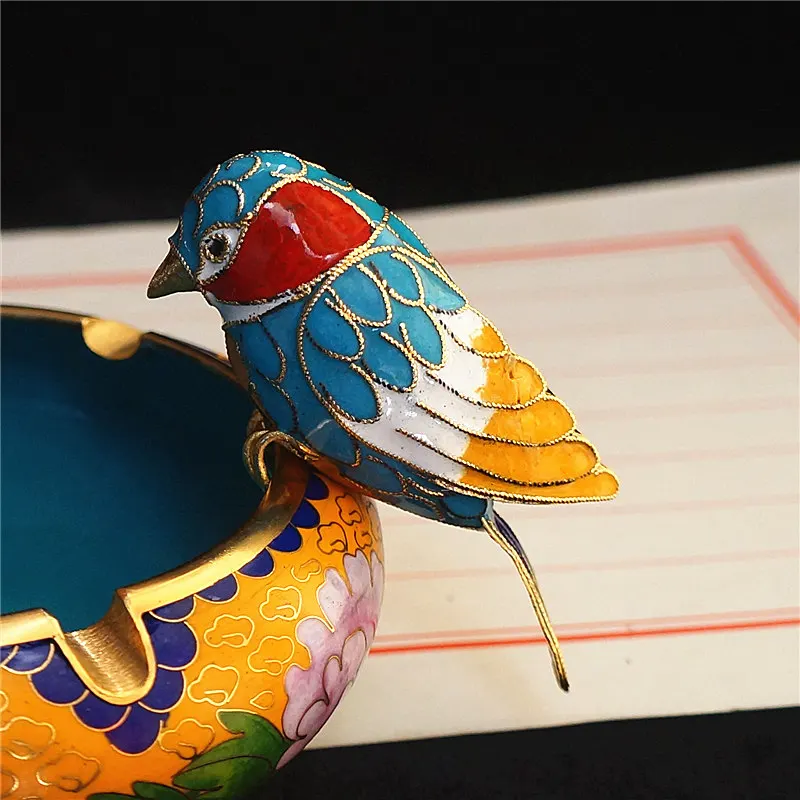 Перегородчатые животные 90-х годов, винтажные птицы, декор, лебедь, голубь, павлин, медная эмаль, орнамент