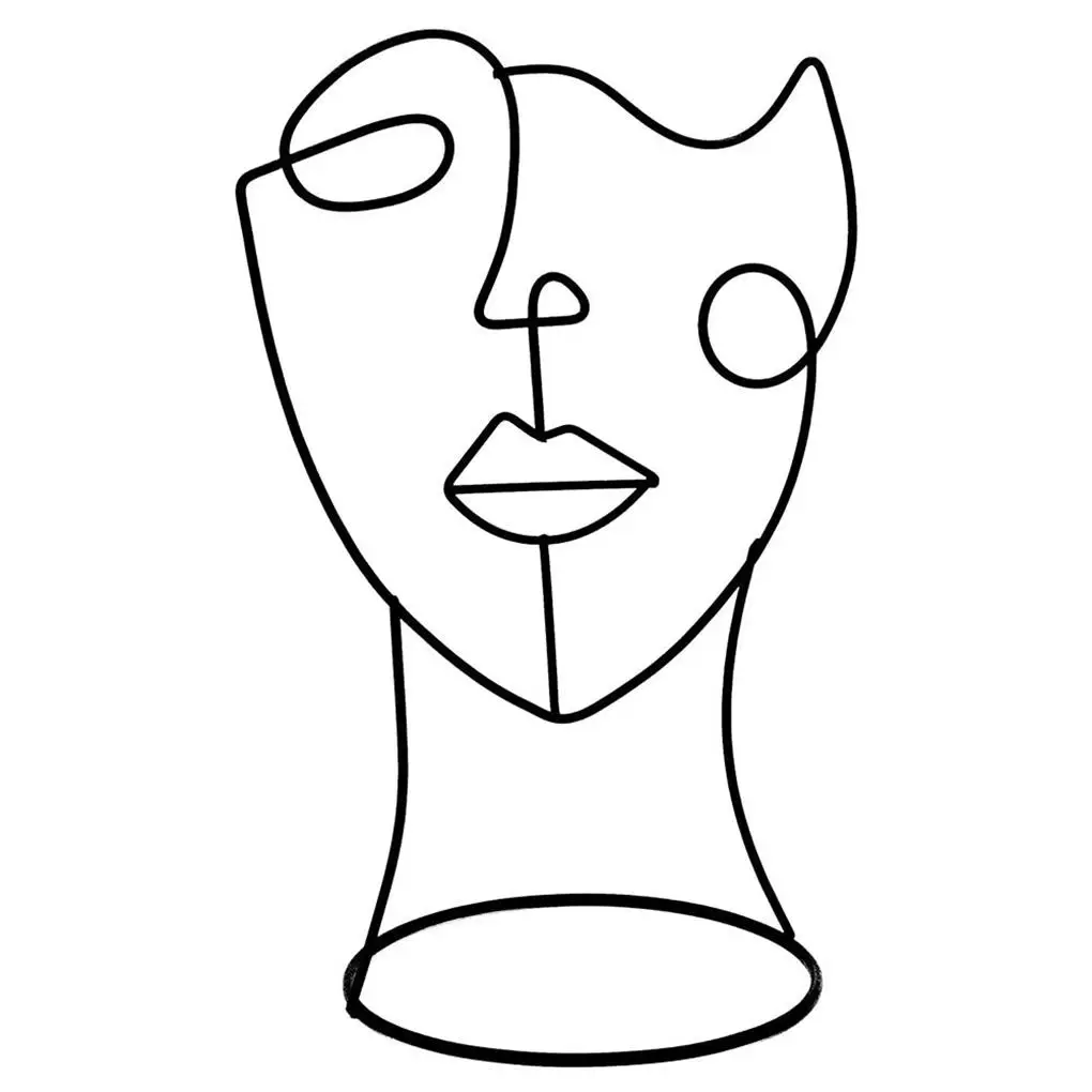 

Abstract Face Statue Decoration Prop Indoor Simple Tabletop Ornament