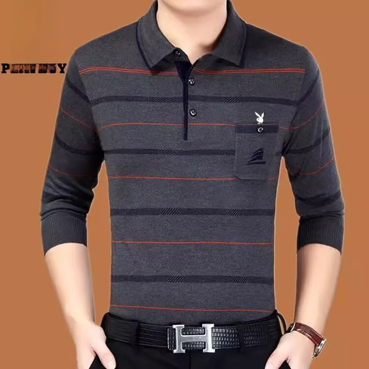 Аутлеты осенняя мужская рубашка среднего возраста с длинными рукавами хлопковая