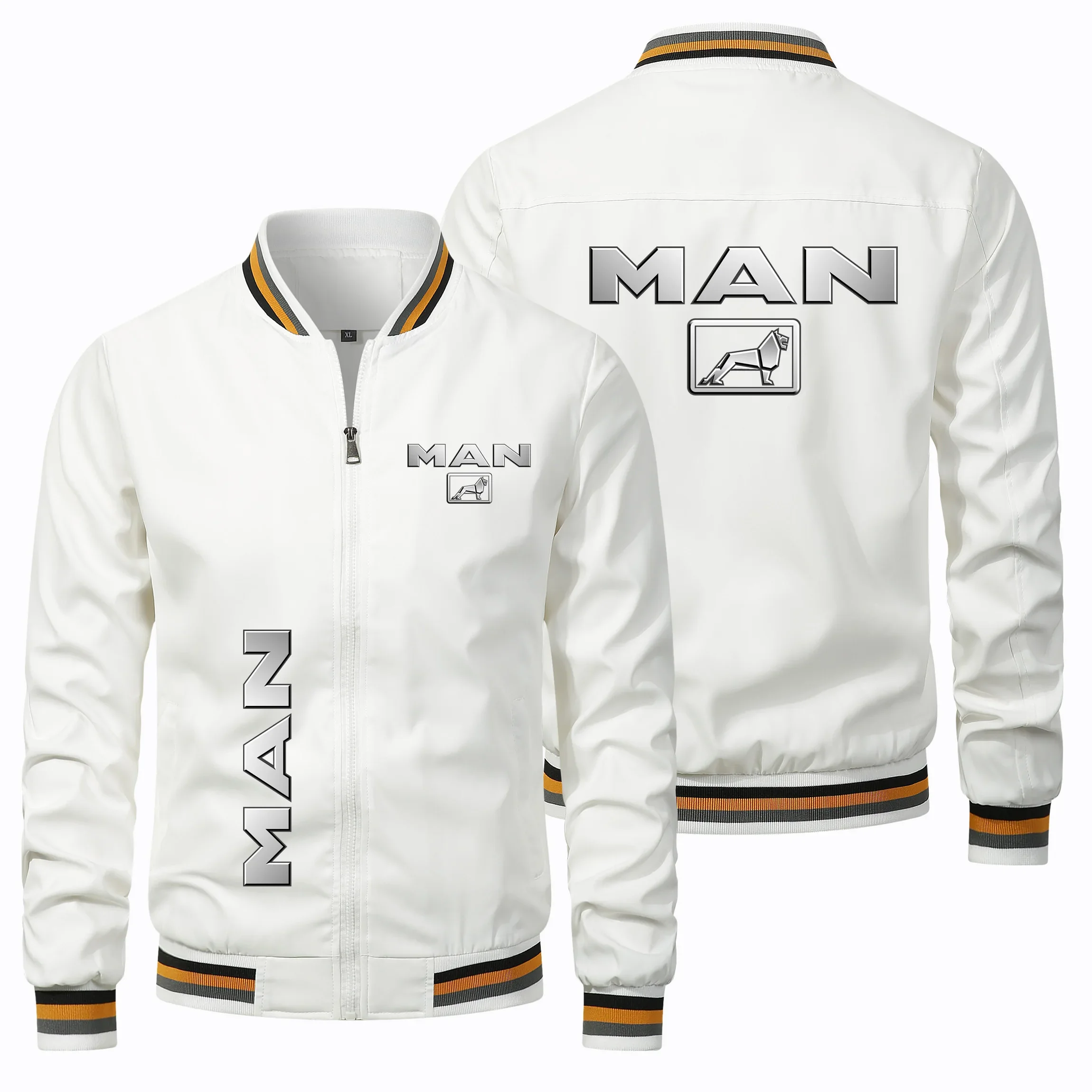 Мужская куртка для вождения грузовика с принтом мужская мода на молнии длинным