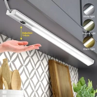 led cabinet light hand sweep sensor lamp light high brightness usb 3 colors changeable smart touch sensor bedroom closet light