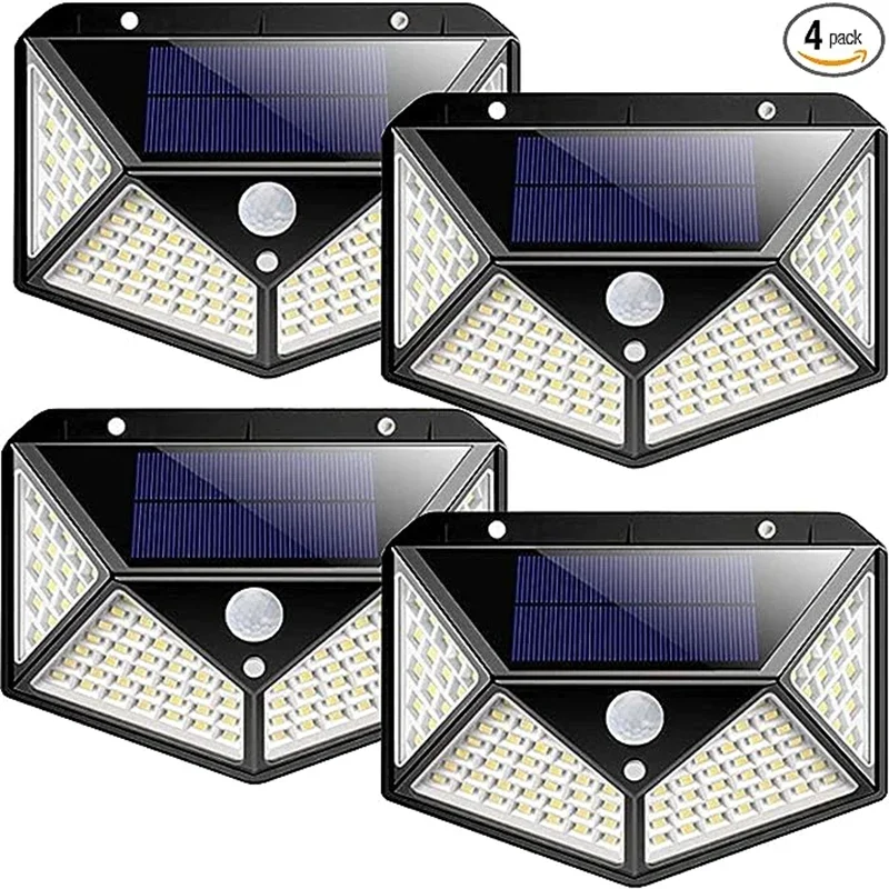 

1/2/4Pcs 100 LED Solar Wall Lights Outdoor Solar Lamp PIR Motion Sensor Solar Powered Sunlight Street Light for Garden Light