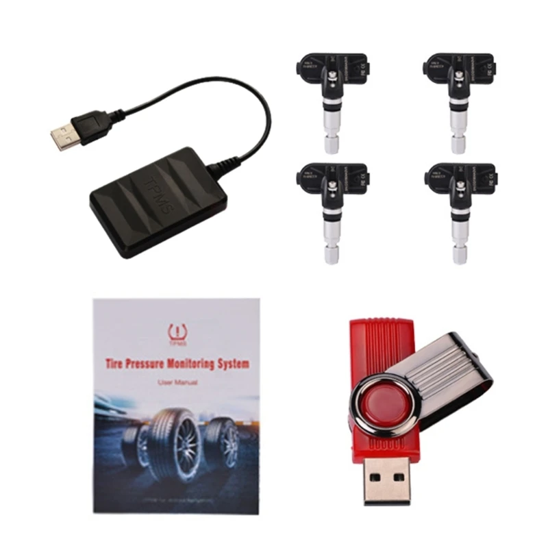 

090E Portable TPMS Tire Pressure Sensor with External/Internal Sensor Temp Monitor
