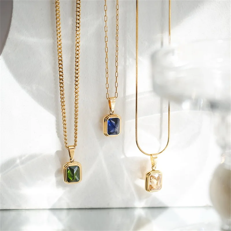 Женское Ожерелье из титановой стали ожерелье с покрытием 18-каратного золота