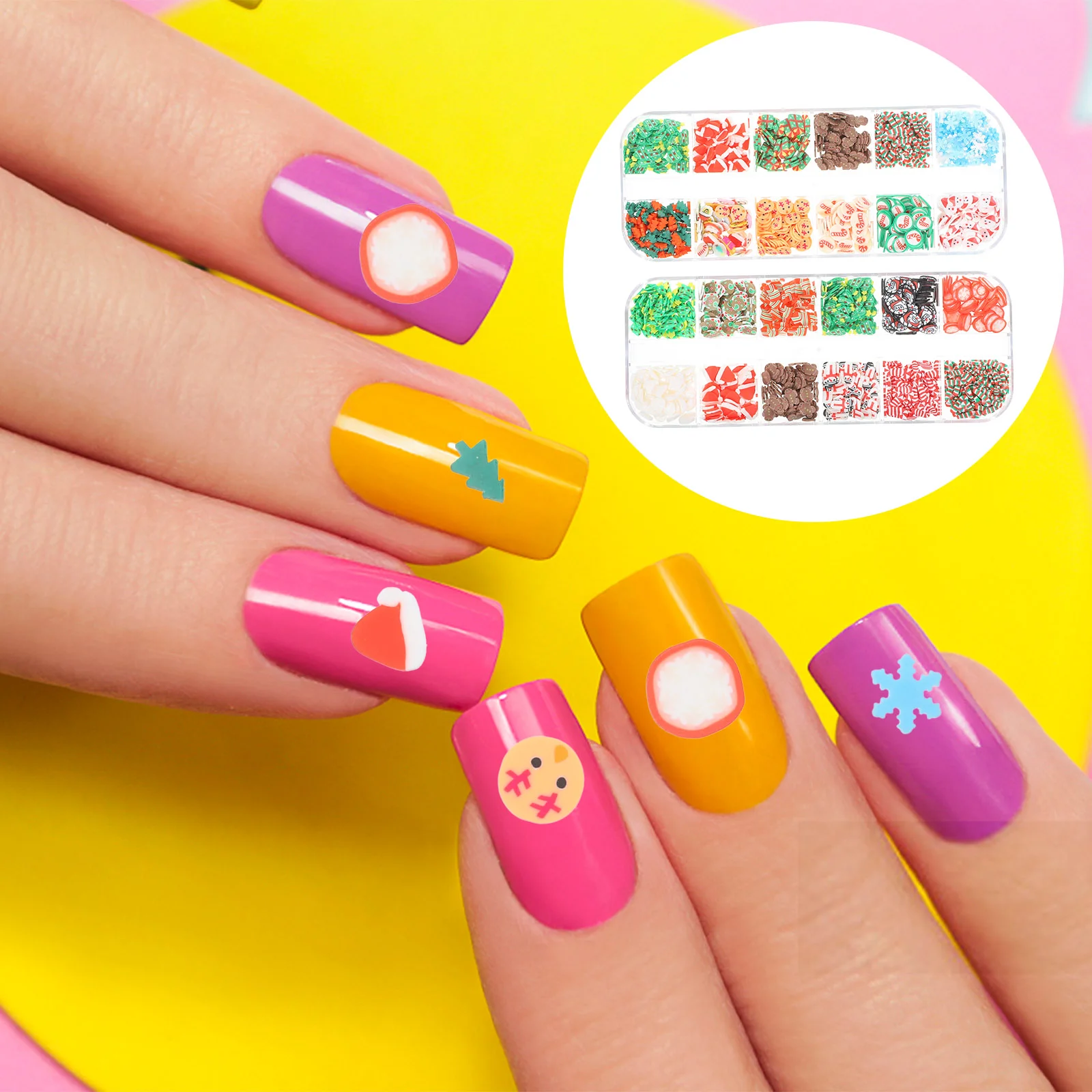 2 коробки рождественские украшения для ногтей очаровательный декор вспышка