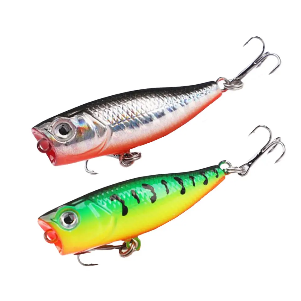 

1PCS 45MM/3.3G Popper Fishing Lure Topwater Hard Bait Artificial Swimbait Bionic 3D Fisheye Wobbler Freshwater Trout Bass Pike