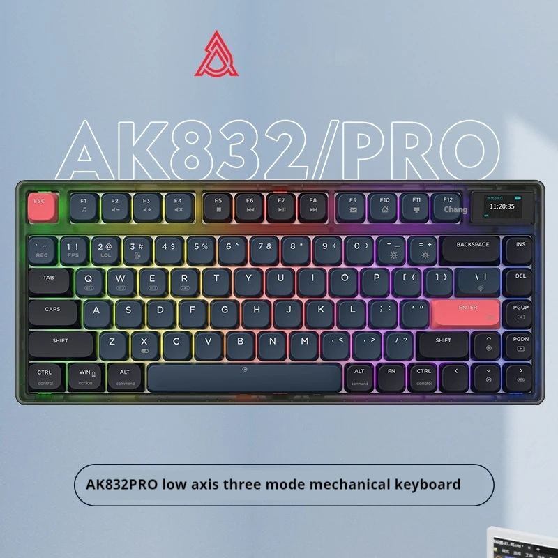 Клавиатура Ajazz Ak832pro Механическая с короткой осью клавиатура тремя режимами