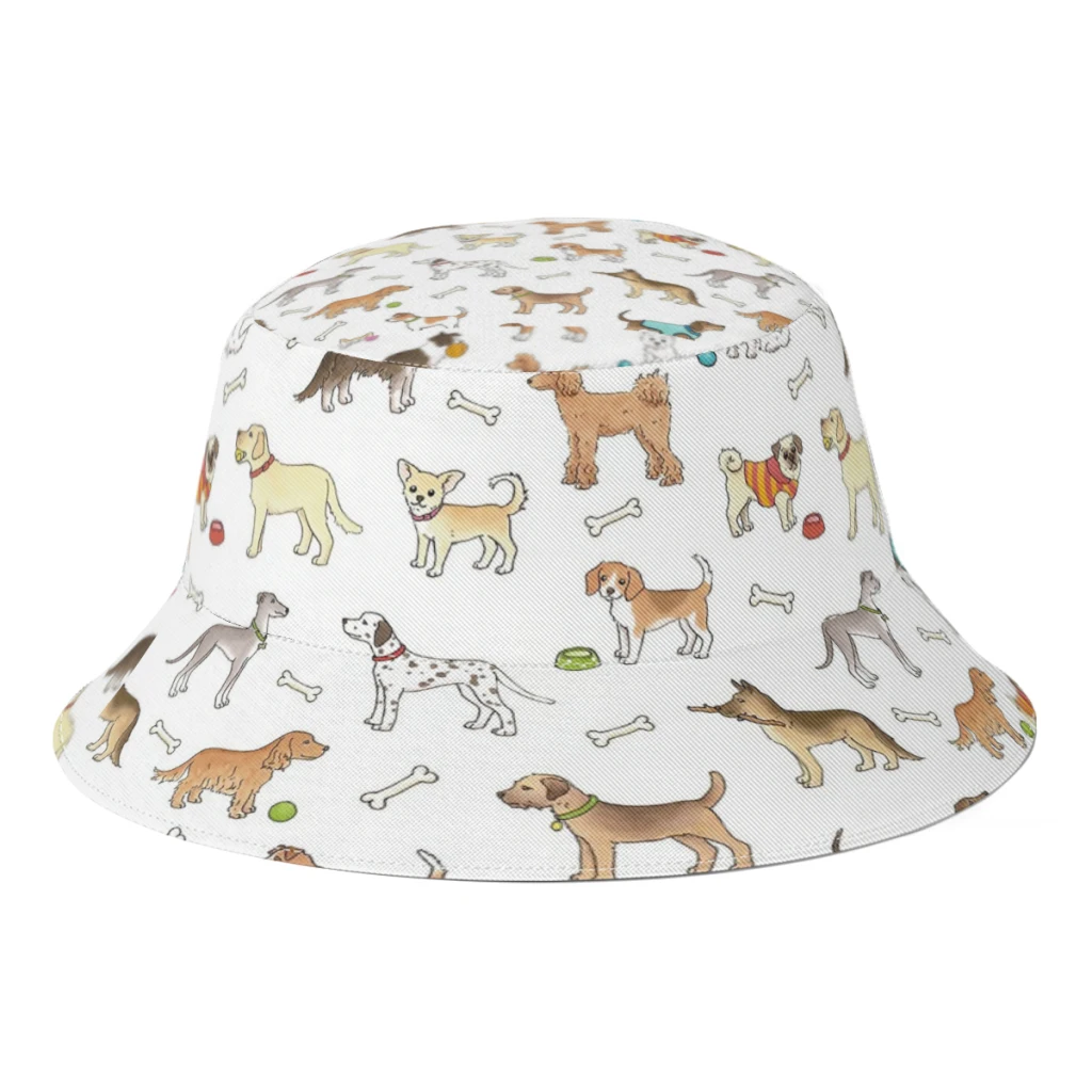 Sombrero de pescador estilo Hip Hop para hombre y mujer, gorro de pesca Unisex con diseño de perro, estilo panamá, ideal para el verano y el otoño