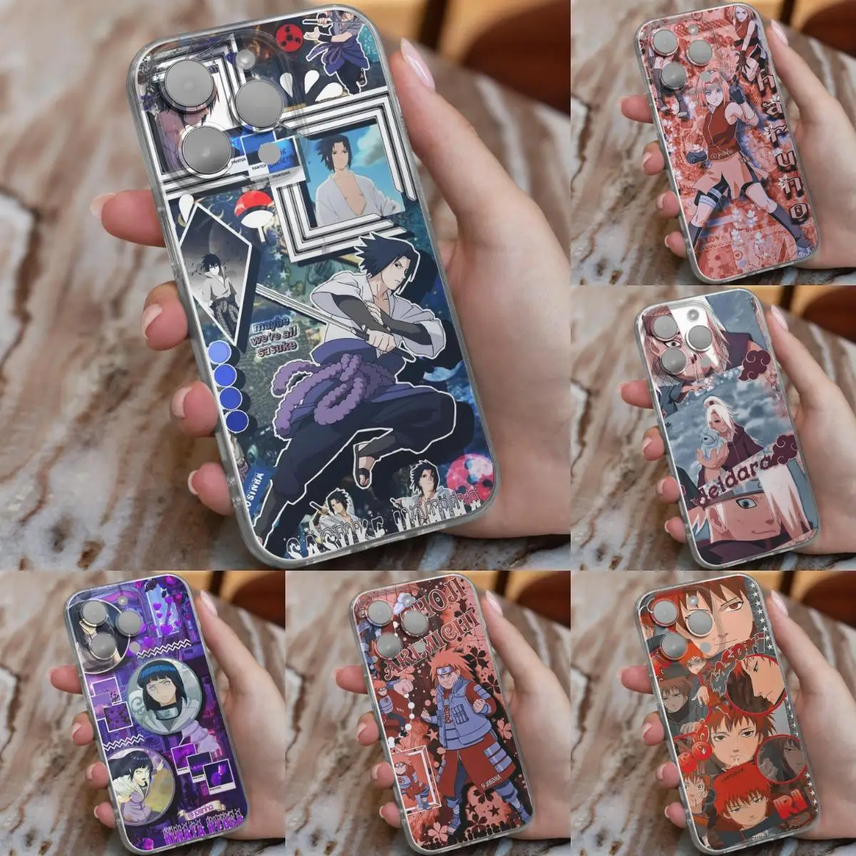 

Iphone 14 Pro Max Case Soft Naruto Fall Resistance 13 12 11 X XR XS 8 7Plus Sasuke Silicone Toys Anime Transparent Mobile Phone