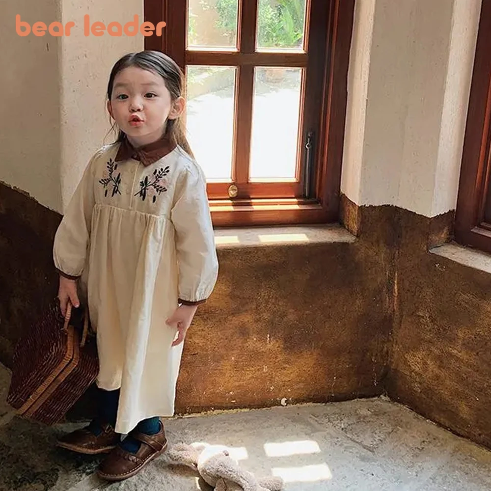 Bear Leader/осенняя одежда для маленьких девочек Весеннее платье принцессы с длинными