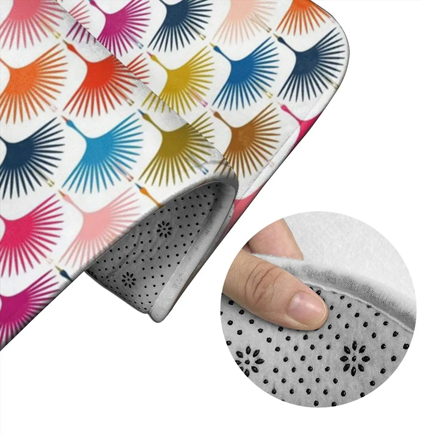 

Art Deco Swans Multi J Bathroom Mat Sets 3 Piece Set Rugs Memory Foam Mat Set Toilet Seat Cover Bath mat Lid Cover