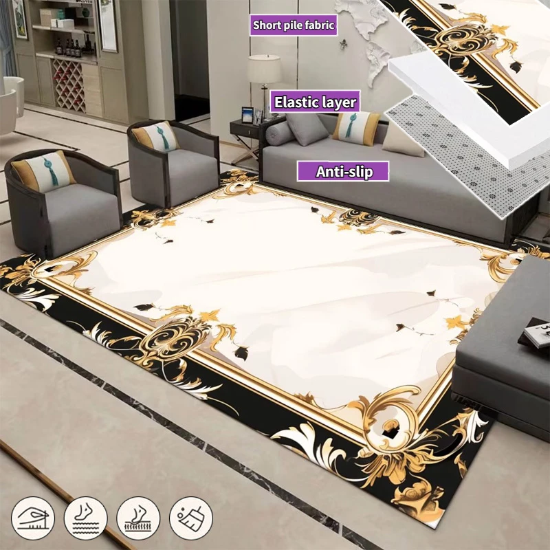 

Nordic Retro Soft Living Room Carpets Luxury Decoration Flannel Large Area Rugs 160x230cm Bedroom Decor Non-slip Mat Washable