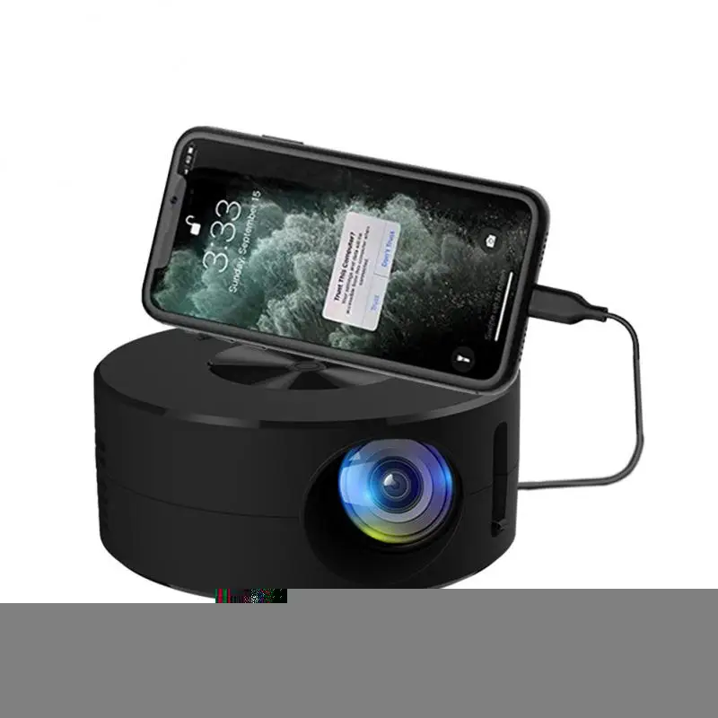 

Светодиодный мобильный видео мини-проектор YT200, домашний кинотеатр, медиаплеер, подарок для детей, кинотеатр, проводной проектор с одинаковым экраном для Iphone, Android