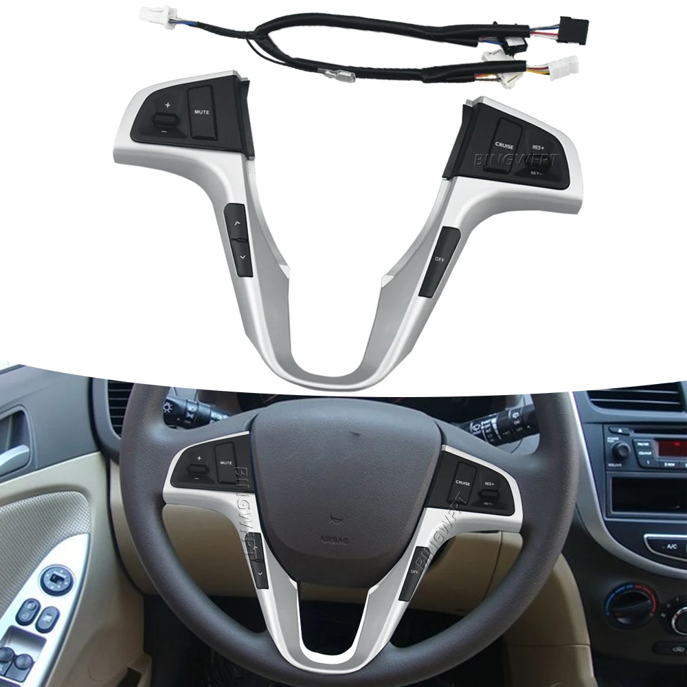 

Высококачественная Кнопка рулевого колеса для Hyundai VERNA SOLARIS 2010-2016 Кнопка круиз-контроля переключатель с подсветкой