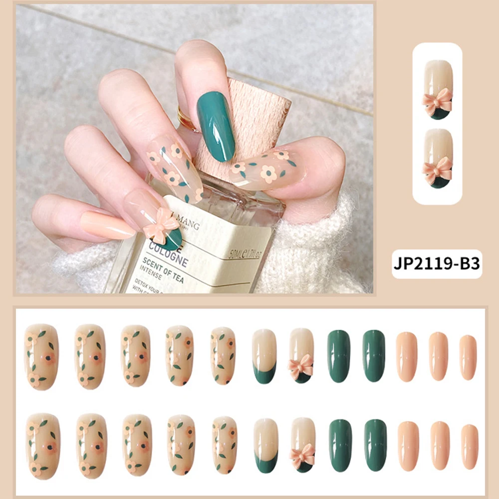 

24 шт., искусственные ногти с длинным острым носком