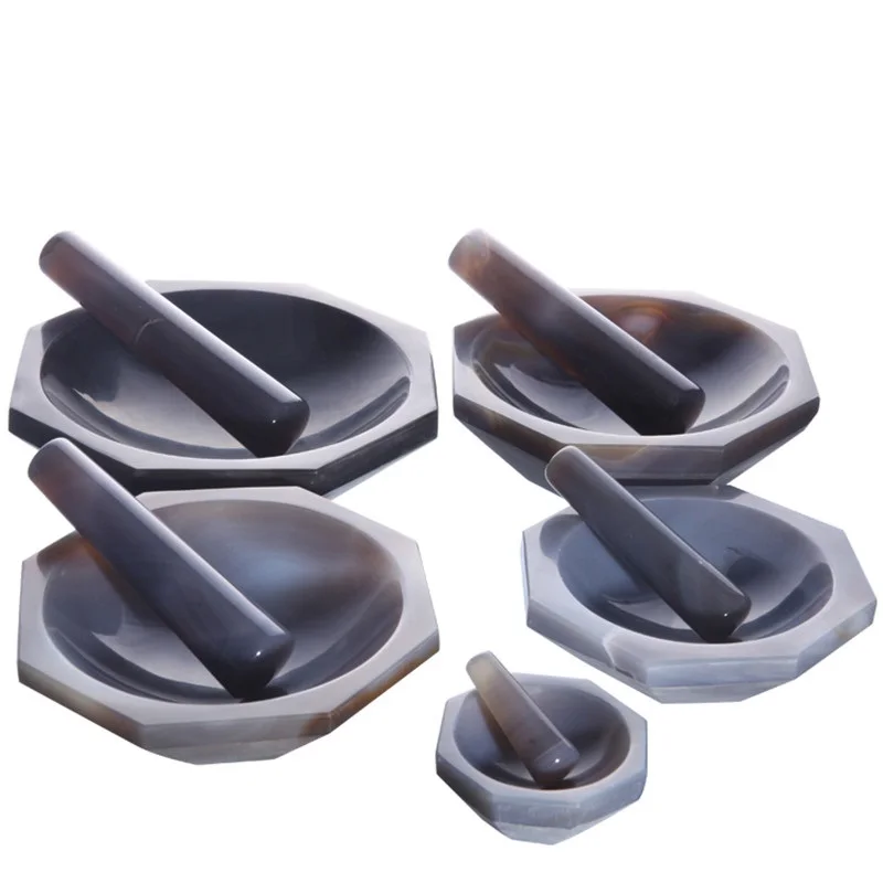 

1set Lab Inner Diameter 30mm To 130mm Natural Agate Mortar and Pestle A-GRADE for Chemistry Laboratory Grinding