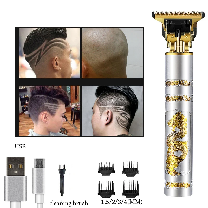 

T9 USB Metal Plating Hair Clipper Electric Shaver Men Professional Haircut Style Hair Clipper Razor Beard Trimmer Lawn Mower