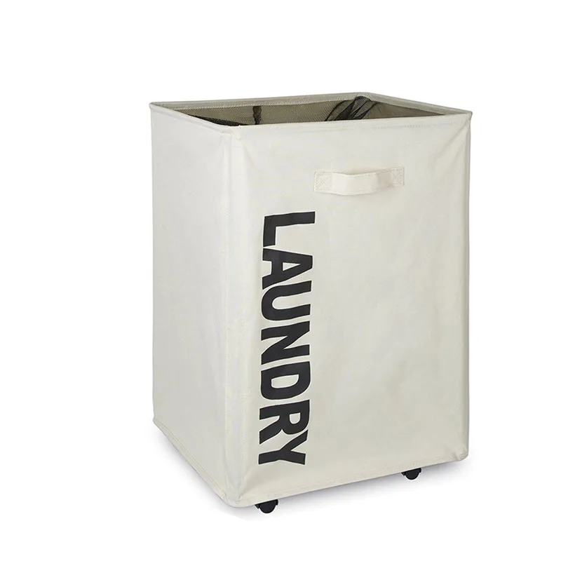 

Foldable Oxford Cloth Laundry Basket Bin Drawstring Hamper Storage Dirty Clothes Bags with Universal Wheels Washing Laundry Bag