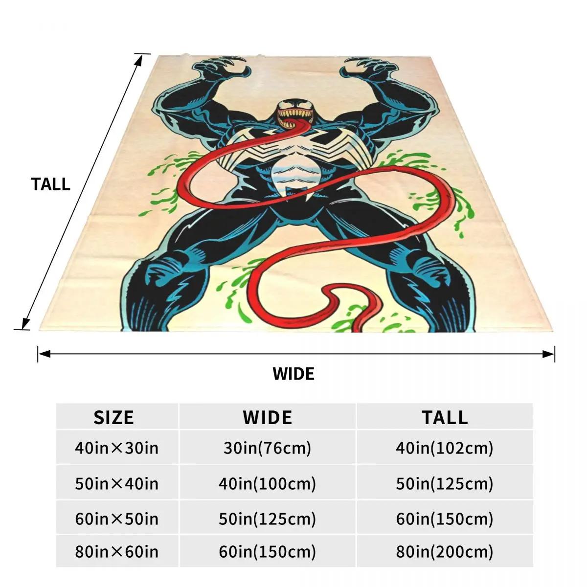 Одеяла Venom антигерой фланелевое потрясающее теплое одеяло с изображением