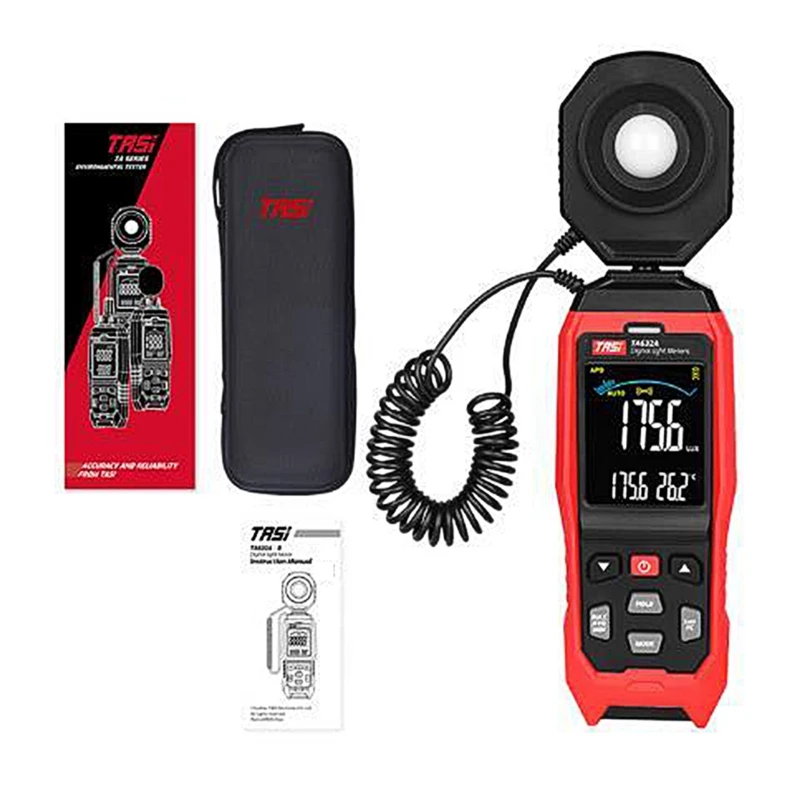 

TASI TA632A Digital Light Meter Photography Lux Meter Detachable Probe Luminometer Photometer Environmental Tester