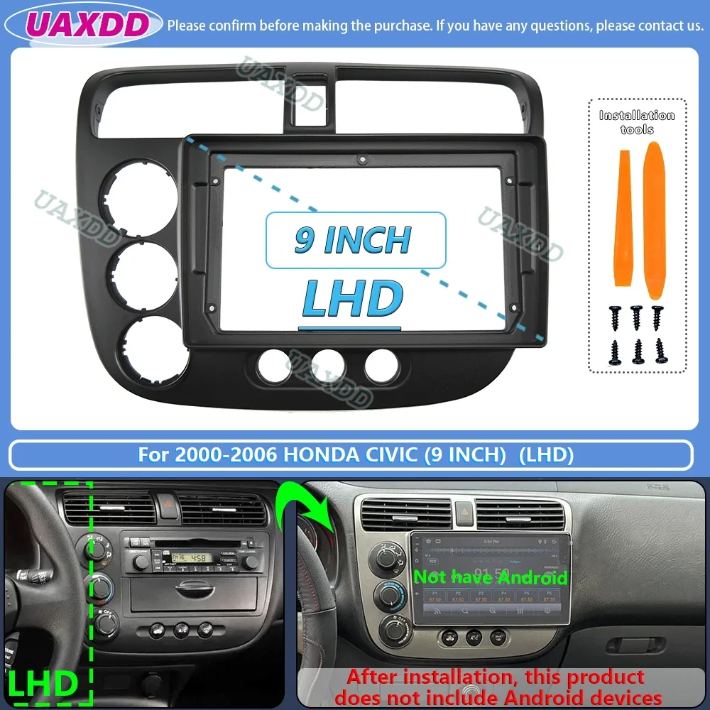 

Для 2000-2006 Honda Civic 9-дюймовый 2 Din автомобильный стерео радио Android рамка панель лицевой кабель видео жгут адаптер плеер мультимедиа