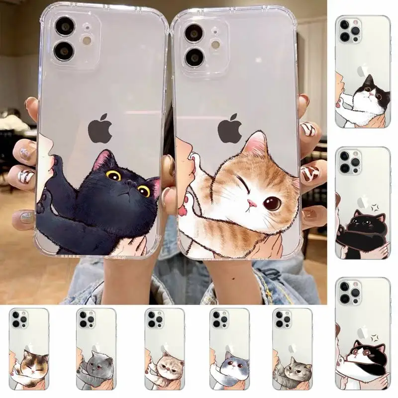 

Again Don't Kiss Me Funny Cute Cat Phone Case For iPhone 14 13 12 11 Pro Max XS X XR SE 2020 6 7 8 Plus Mini Protective Cover