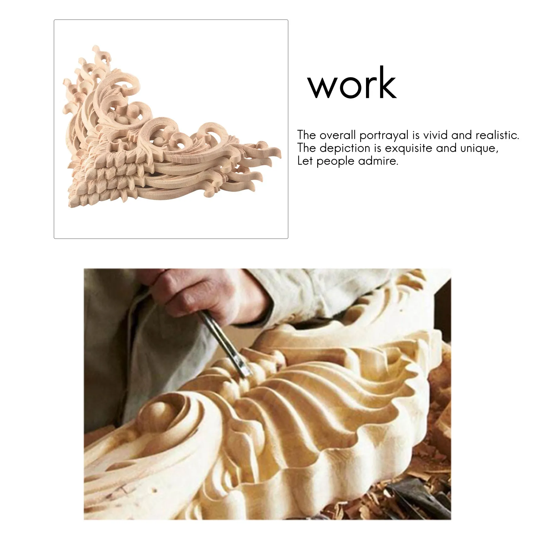 4 шт./компл. резная деревянная угловая аппликация неокрашенная рамка наклейка на