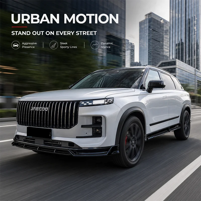 Фото Боковые пороги из АБС-пластика для JAECOO J7, расширители порогов JAECOO J7 Sport, накладки на пороги, комплект для внешнего тюнинга кузова, аксессуары G №2