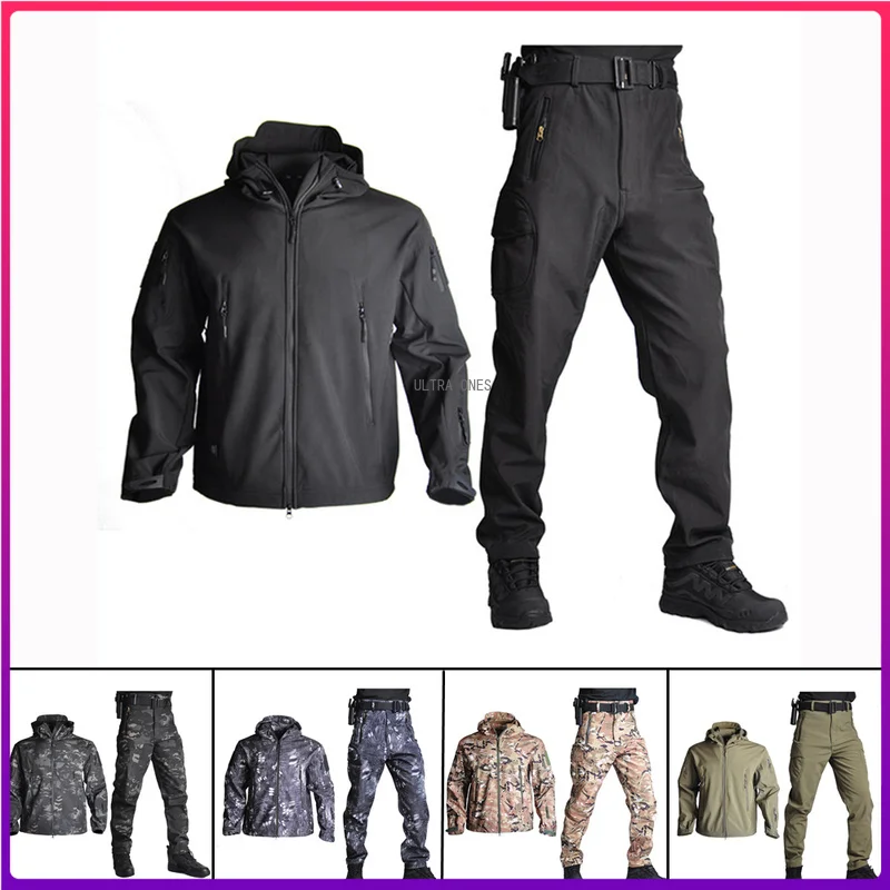 

Уличная Водонепроницаемая тактическая куртка SoftShell, охота, пеший туризм, дождь, кемпинг, рыбалка, одежда для мужчин и женщин, камуфляжная вет...