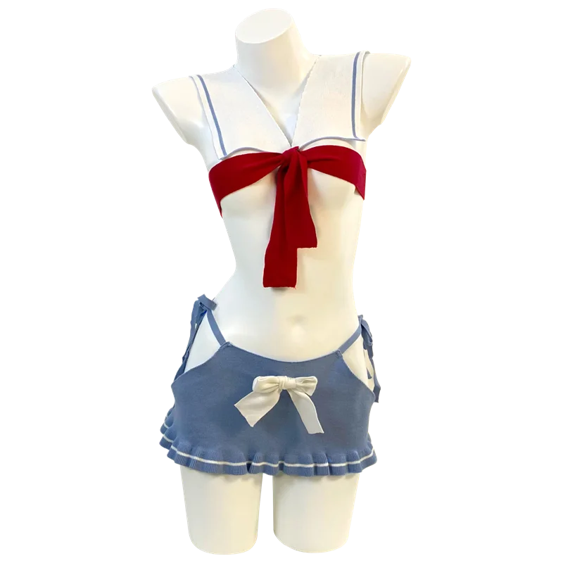 Японский женский свитер с вырезами Студенческая форма JK сексуальное нижнее