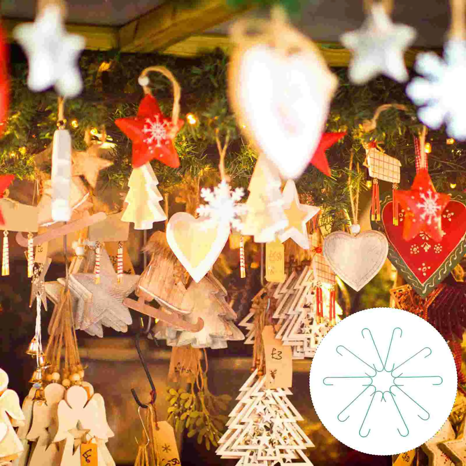 

100pcs Christmas Ornament Hooks Mini Hanger Christmas Tree Hanging Hooks